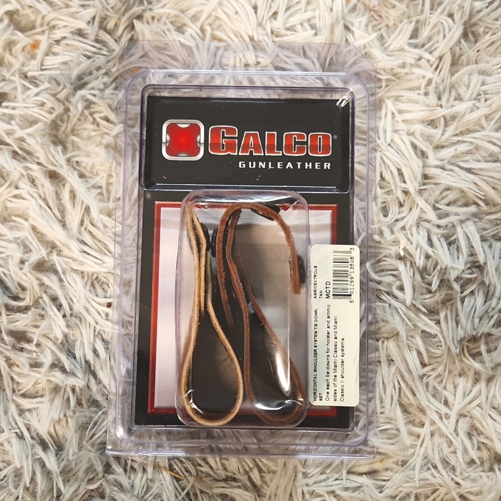 (3/20🥳) Galco Mctd Miami Classic Tie Down Set Tan Leather, Ambidextrous